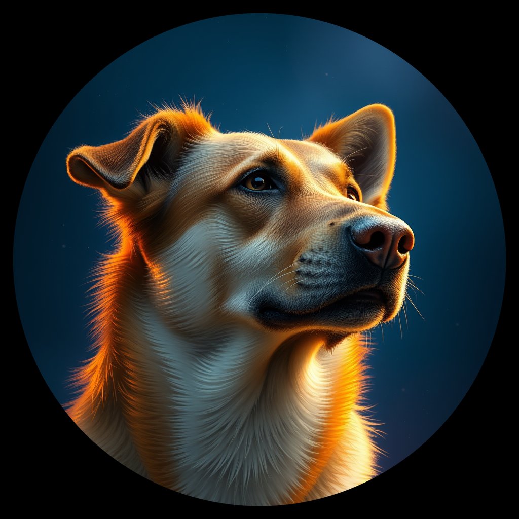 Cosmic medallion portrait of SOUTH_cd686, a Dingo South