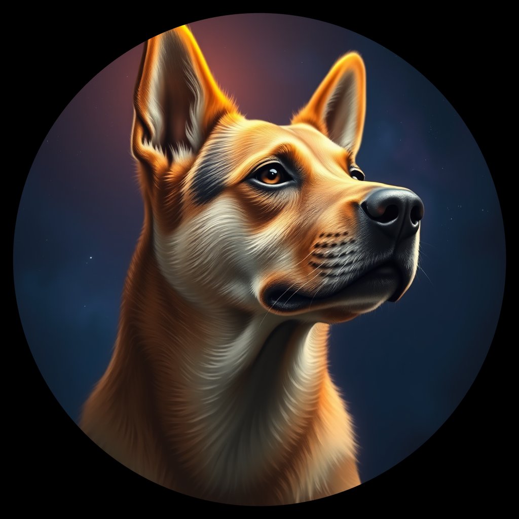 Cosmic medallion portrait of SOUTH_cd712, a Dingo South