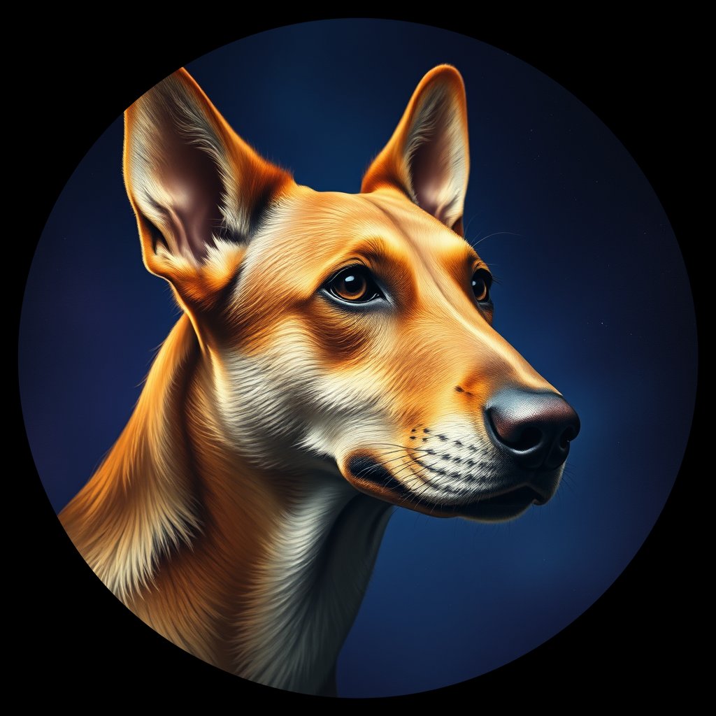 Cosmic medallion portrait of SOUTH_cd713, a Dingo South
