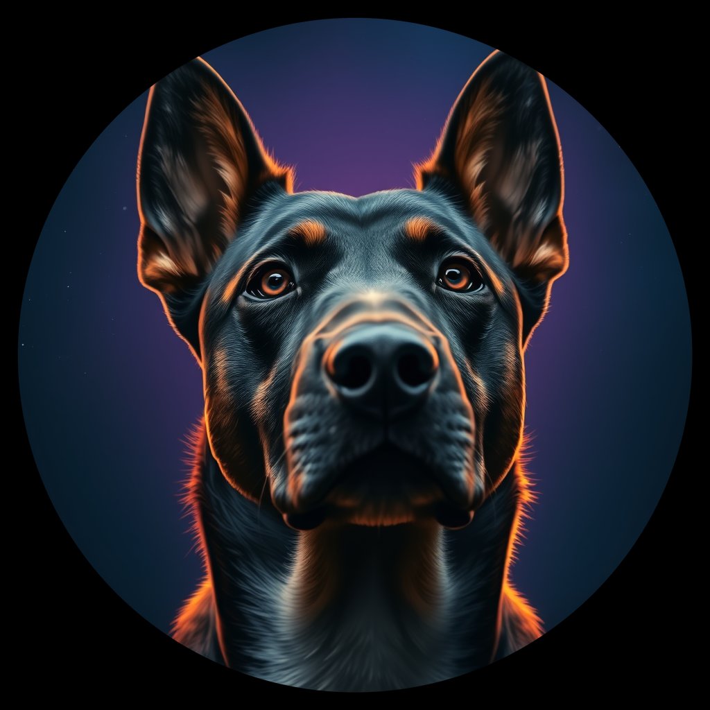 Cosmic medallion portrait of SSNZ_SSNZ_03180, a Village Dog Nz South