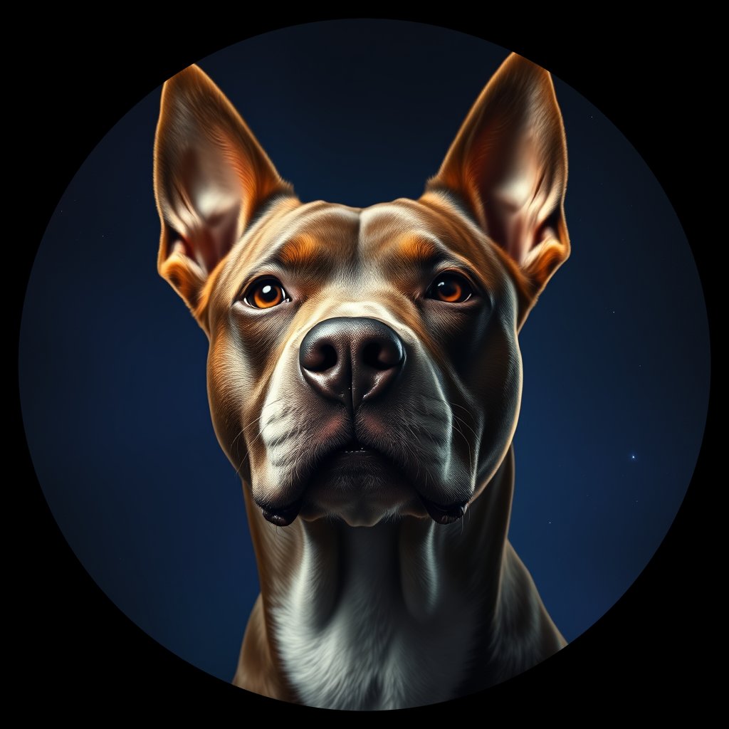Cosmic medallion portrait of SSNZ_SSNZ_03181, a Village Dog Nz South