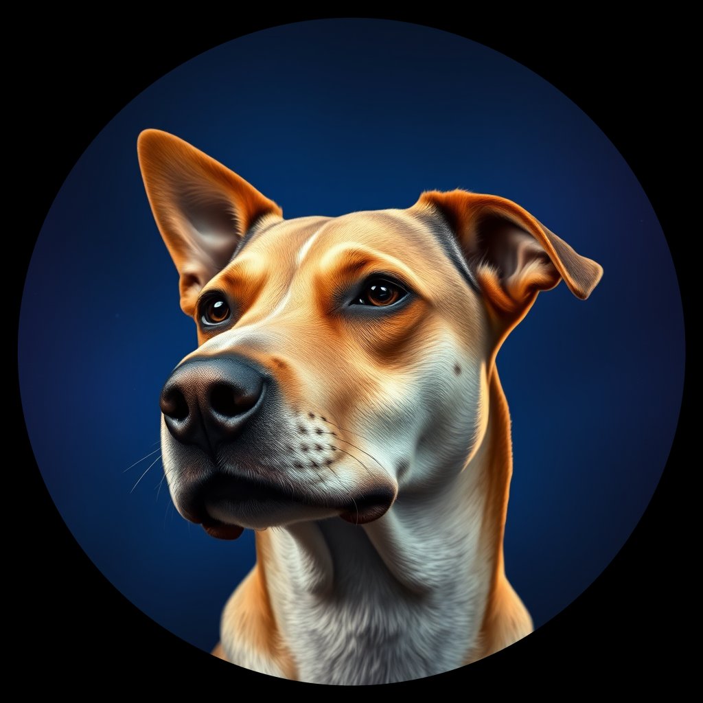 Cosmic medallion portrait of SSNZ_SSNZ_27424, a Village Dog Nz South