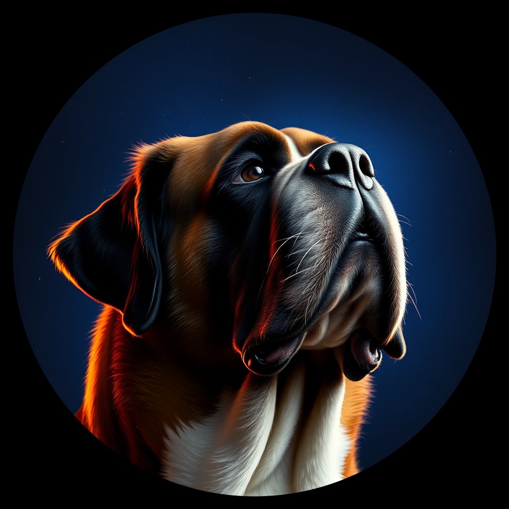 Cosmic medallion portrait of STBD_STBD_06460, a Saint Bernard