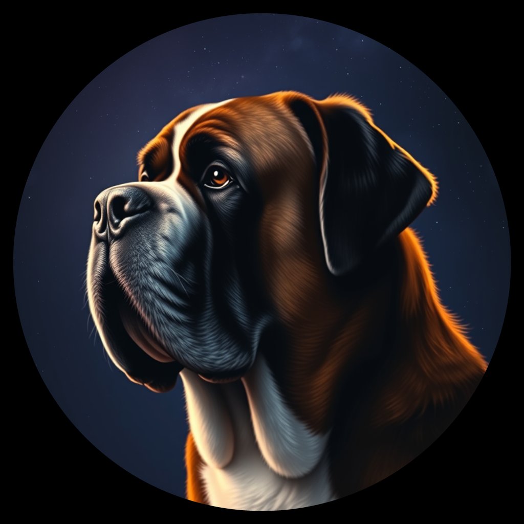 Cosmic medallion portrait of STBD_STBD_06463, a Saint Bernard
