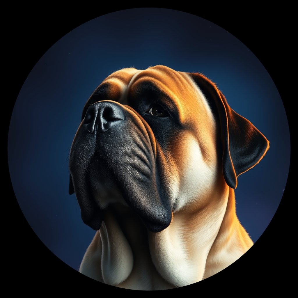 Cosmic medallion portrait of STBD_STBD_27062, a Saint Bernard