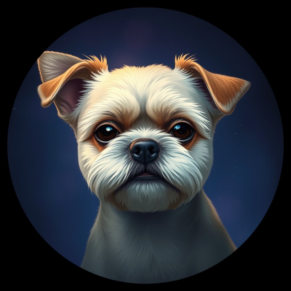 Cosmic medallion portrait of STZ_21669_STZ_21669, a Shih Tzu