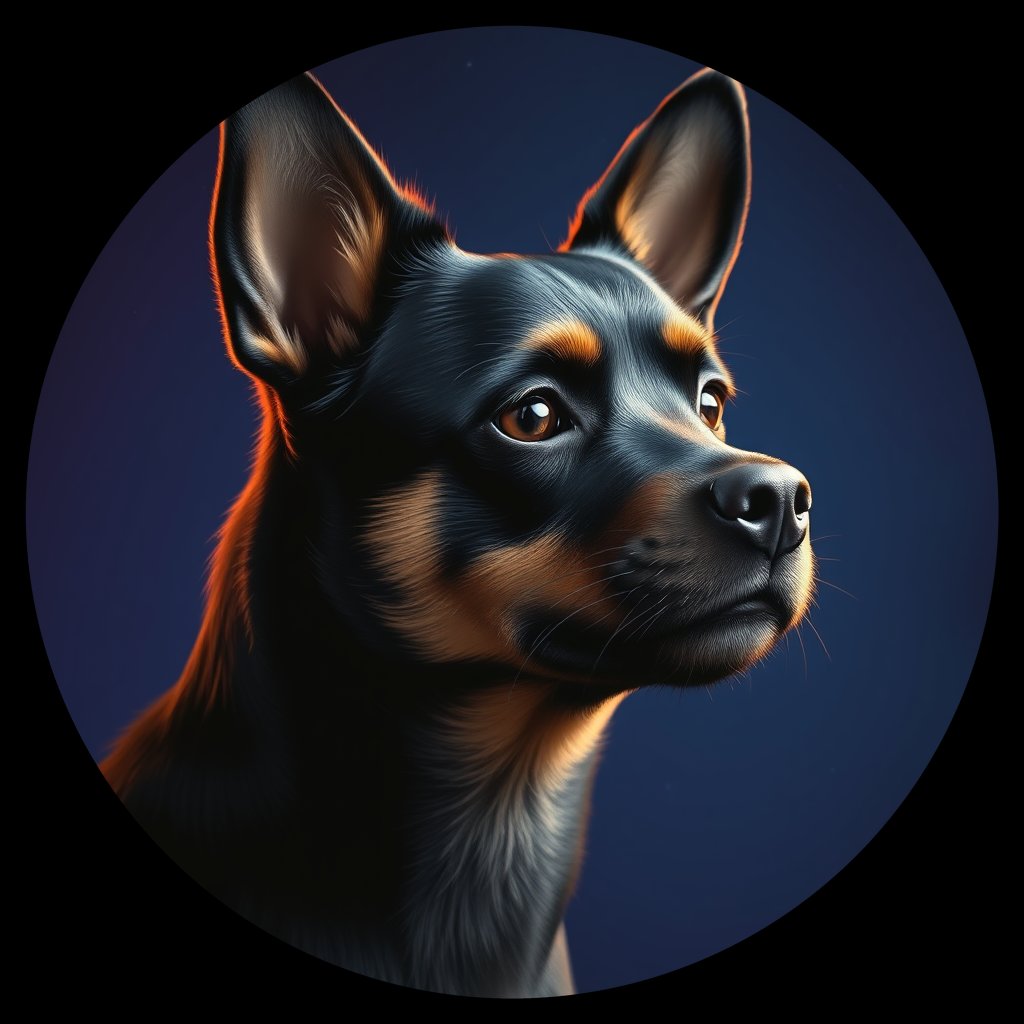 Cosmic medallion portrait of Sci_LU1457_Sci_LU1457, a Schipperke