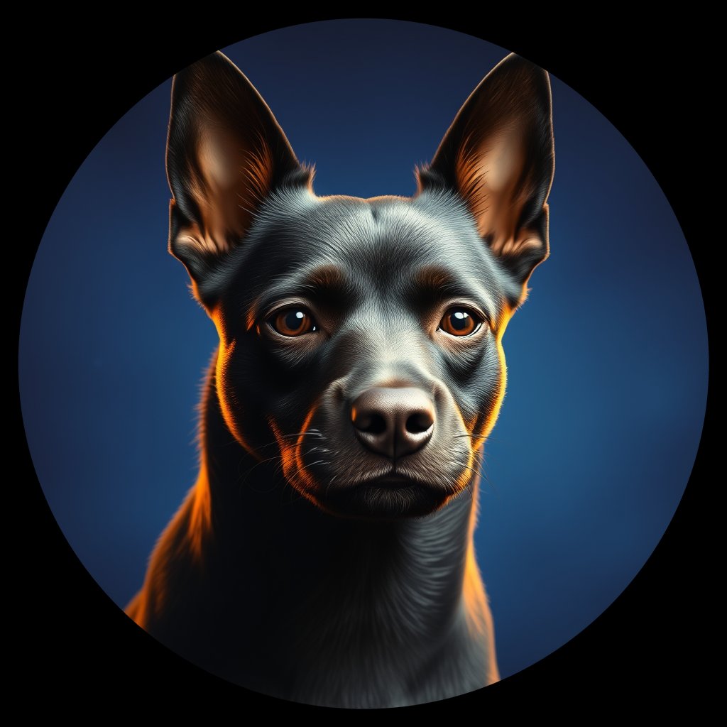 Cosmic medallion portrait of Sci_LU1461_Sci_LU1461, a Schipperke