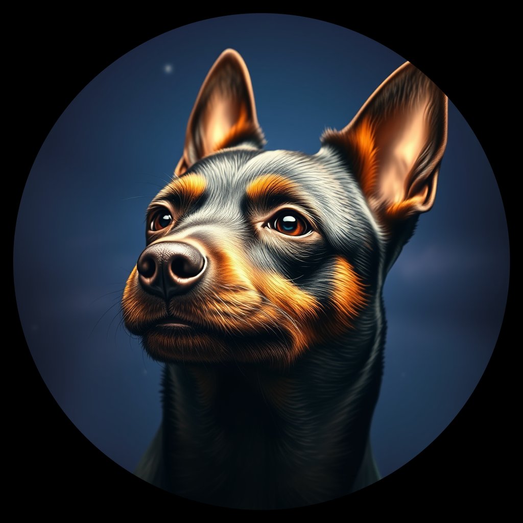 Cosmic medallion portrait of Sci_LU1489_Sci_LU1489, a Schipperke