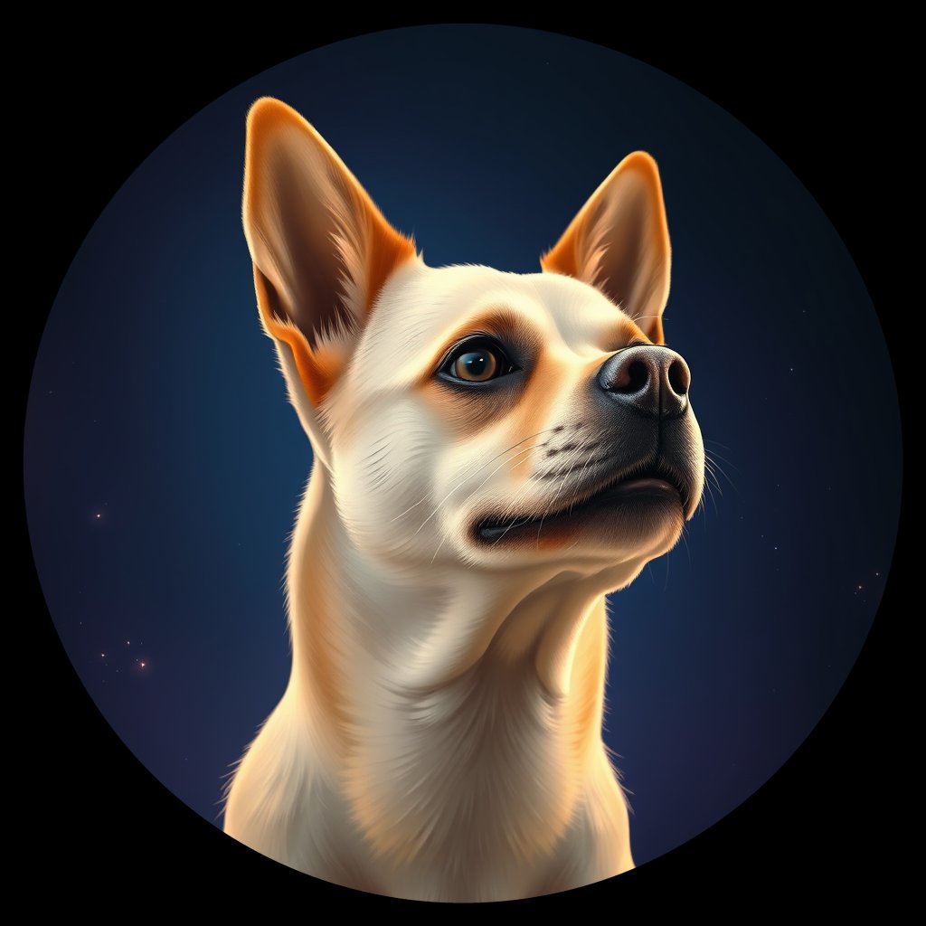 Cosmic medallion portrait of Sci_LU1499_Sci_LU1499, a Schipperke