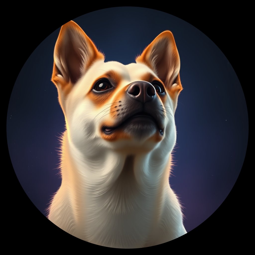 Cosmic medallion portrait of Sci_LU1501_Sci_LU1501, a Schipperke