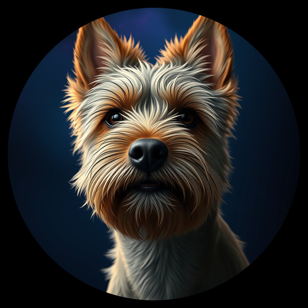 Cosmic medallion portrait of Spencer-Moore-CT_Spencer-Moore-CT, a Cairn Terrier