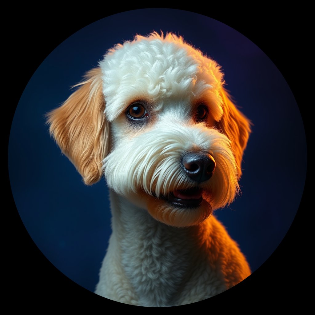 Cosmic medallion portrait of StP_GT370_StP_GT370, a Poodle