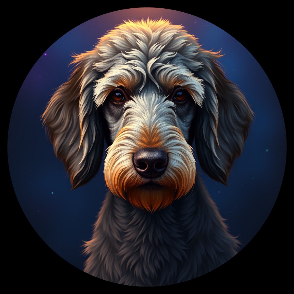 Cosmic medallion portrait of StP_GT373_StP_GT373, a Poodle