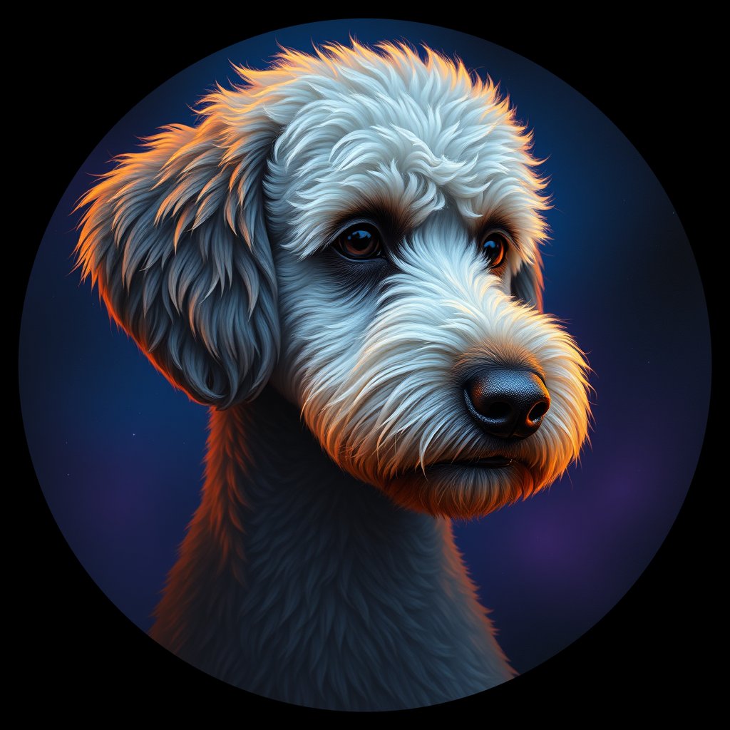 Cosmic medallion portrait of StP_GT379_StP_GT379, a Poodle