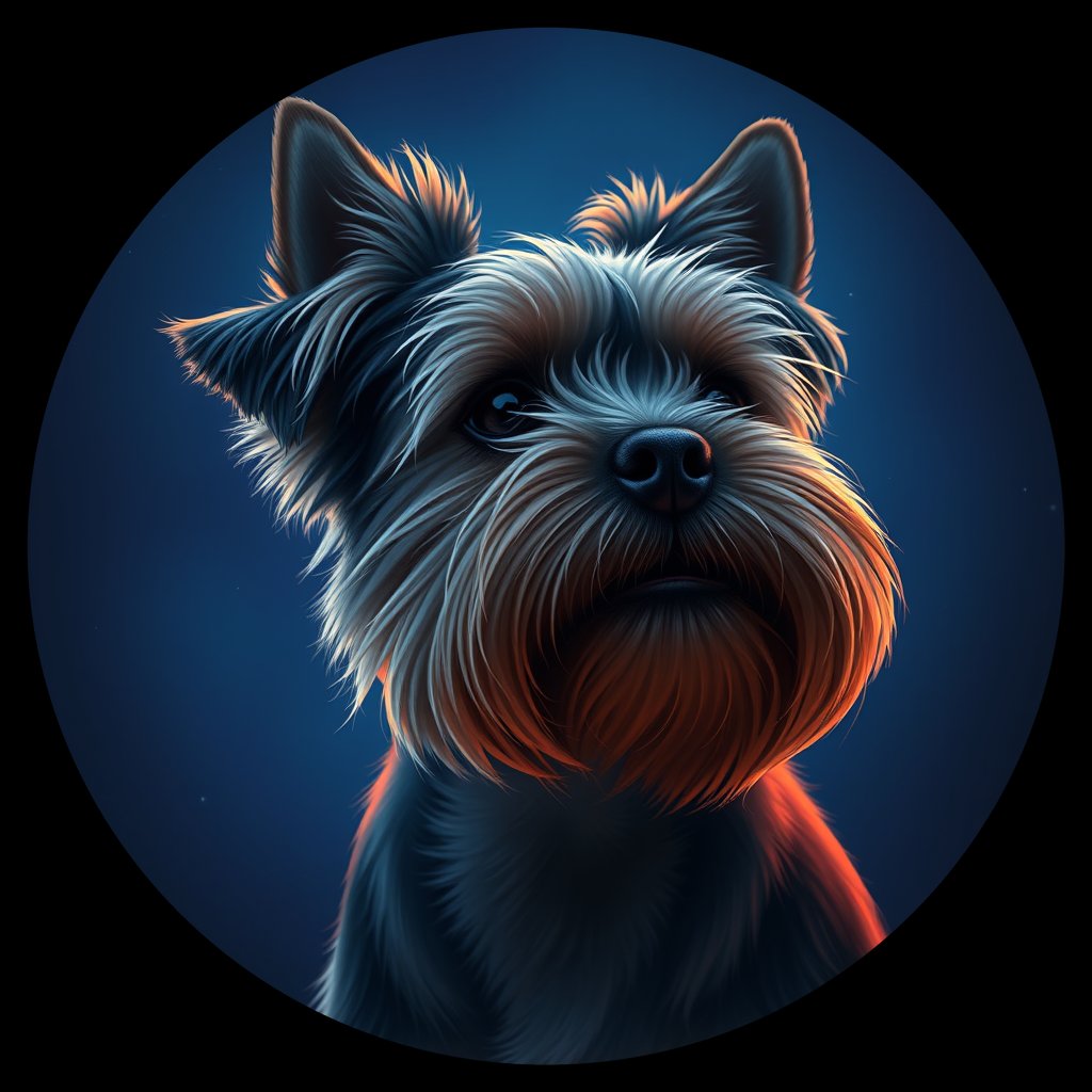 Cosmic medallion portrait of Star-Ginguiato-YT_Star-Ginguiato-YT, a Yorkshire Terrier