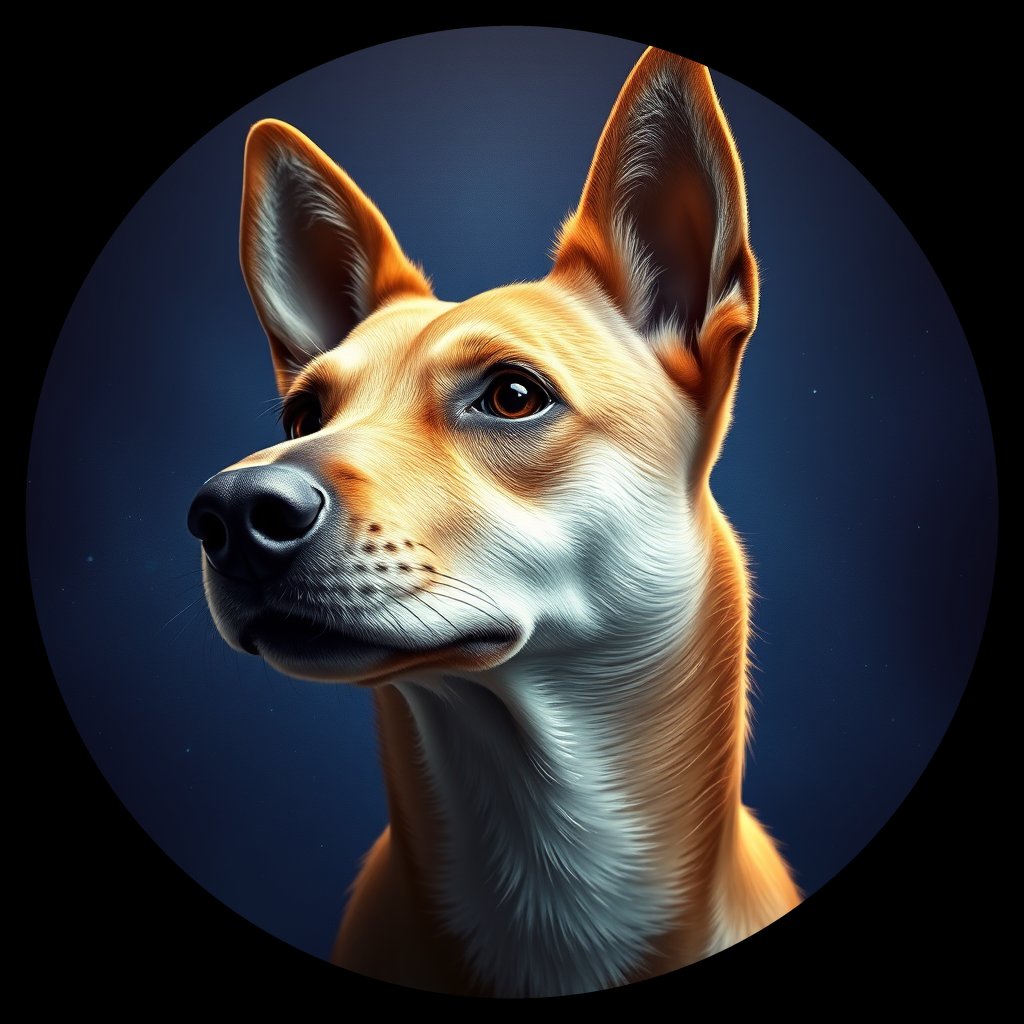 Cosmic medallion portrait of Sunny_Sunny, a Canaan Dog
