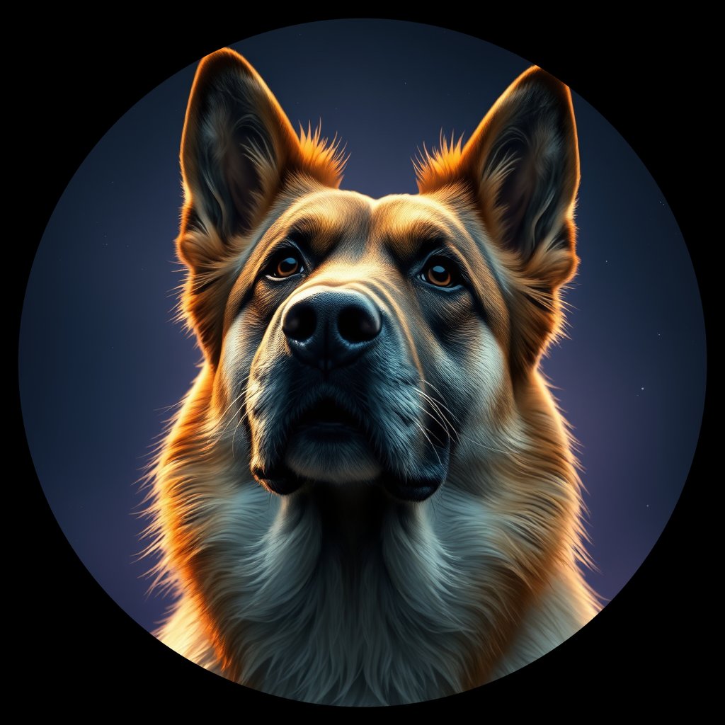 Cosmic medallion portrait of TAJ_TAJ_14TDZ, a Village Dog Tajikistan