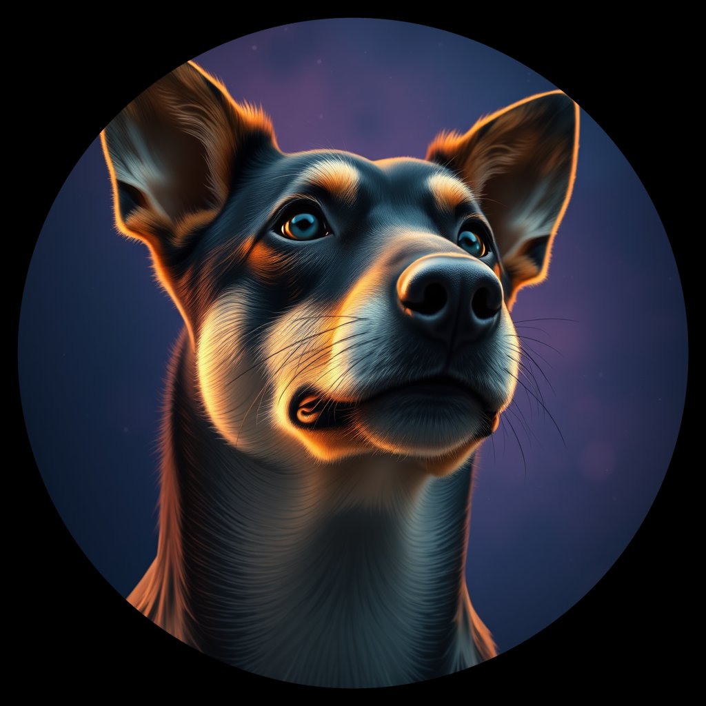 Cosmic medallion portrait of TAJ_TAJ_6TDZ, a Village Dog Tajikistan