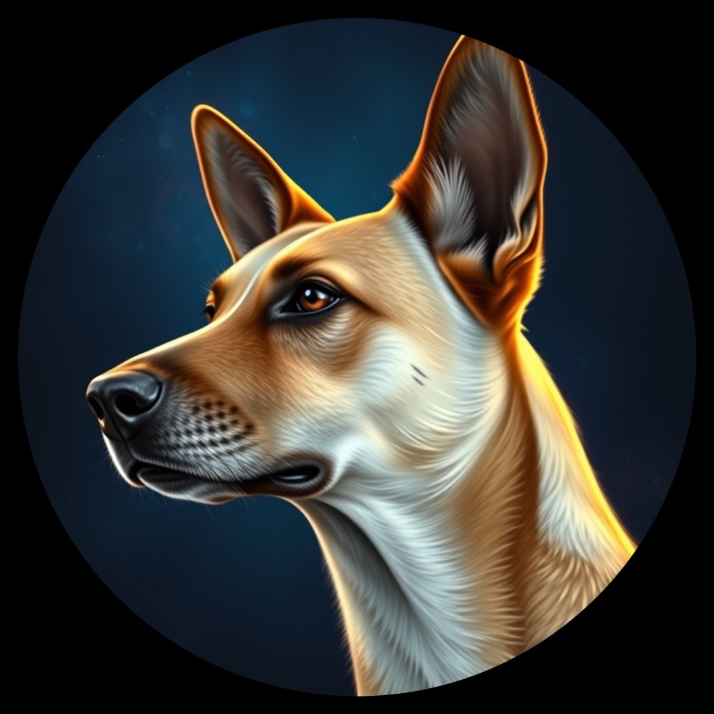 Cosmic medallion portrait of TAJ_TAJ_9TDZ, a Village Dog Tajikistan