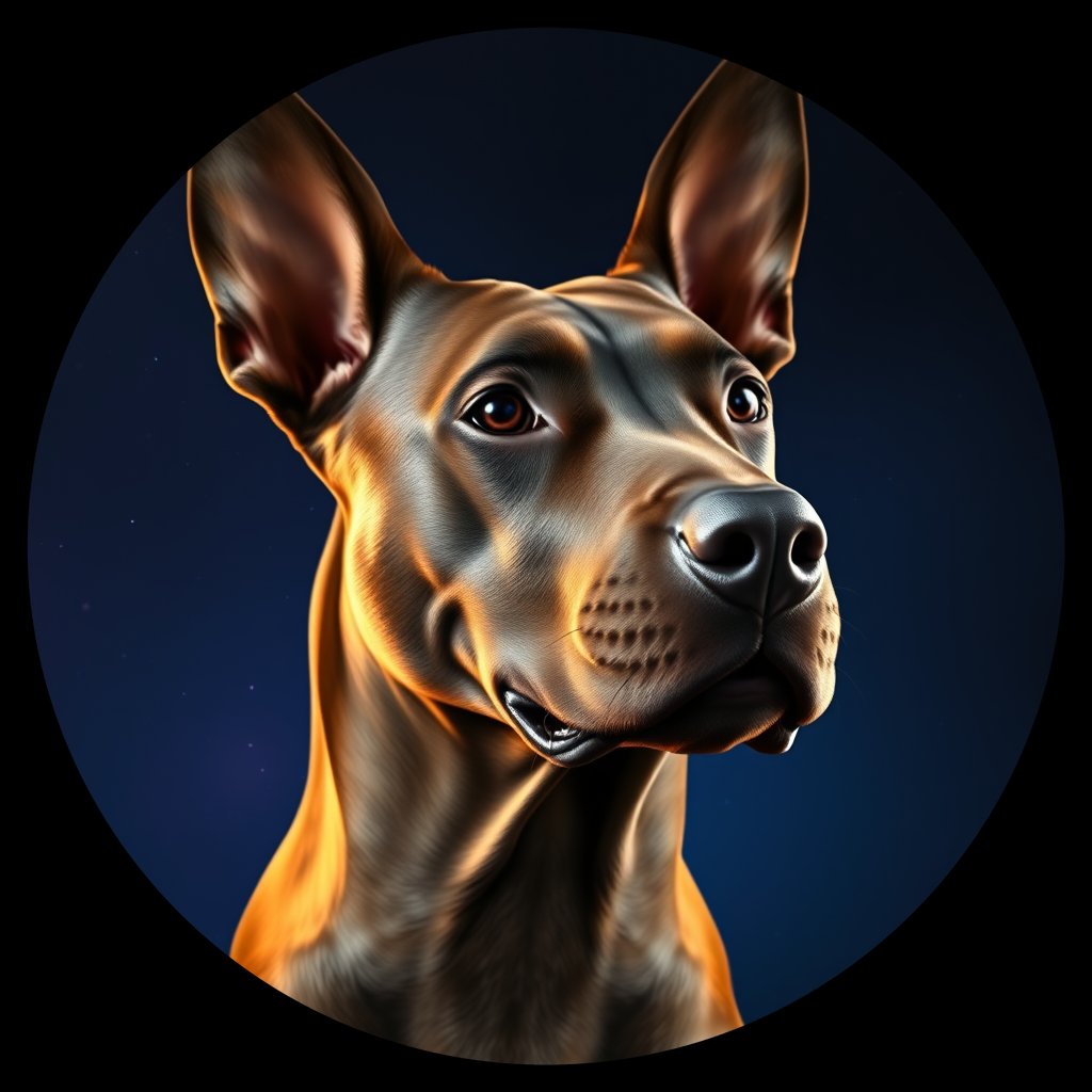 Cosmic medallion portrait of THAI_THAI_11TAJ, a Thai Ridgeback