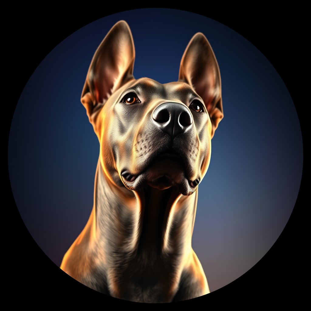 Cosmic medallion portrait of THAI_THAI_17TAJ, a Thai Ridgeback
