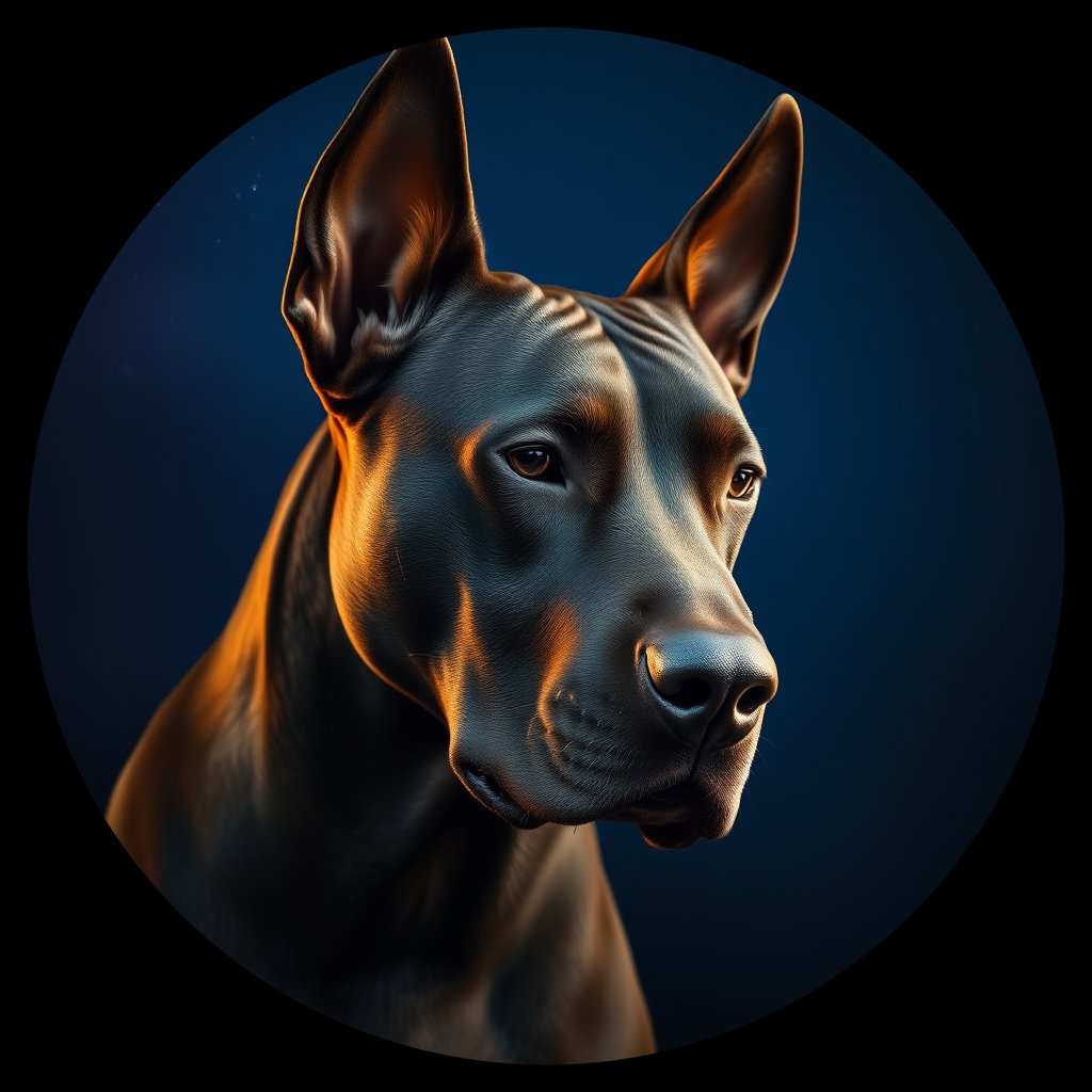 Cosmic medallion portrait of THAI_THAI_18TAJ, a Thai Ridgeback