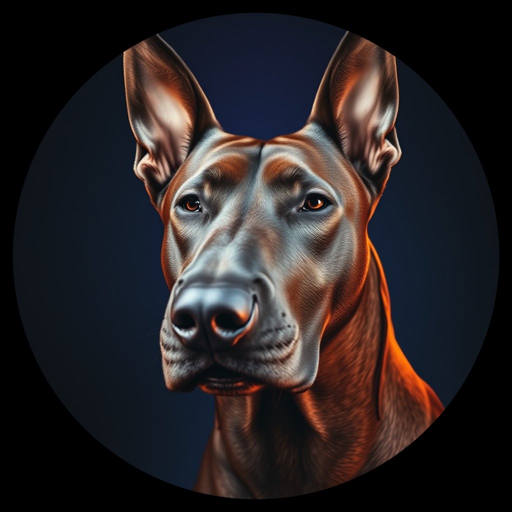 Cosmic medallion portrait of THAI_THAI_23TAJ, a Thai Ridgeback