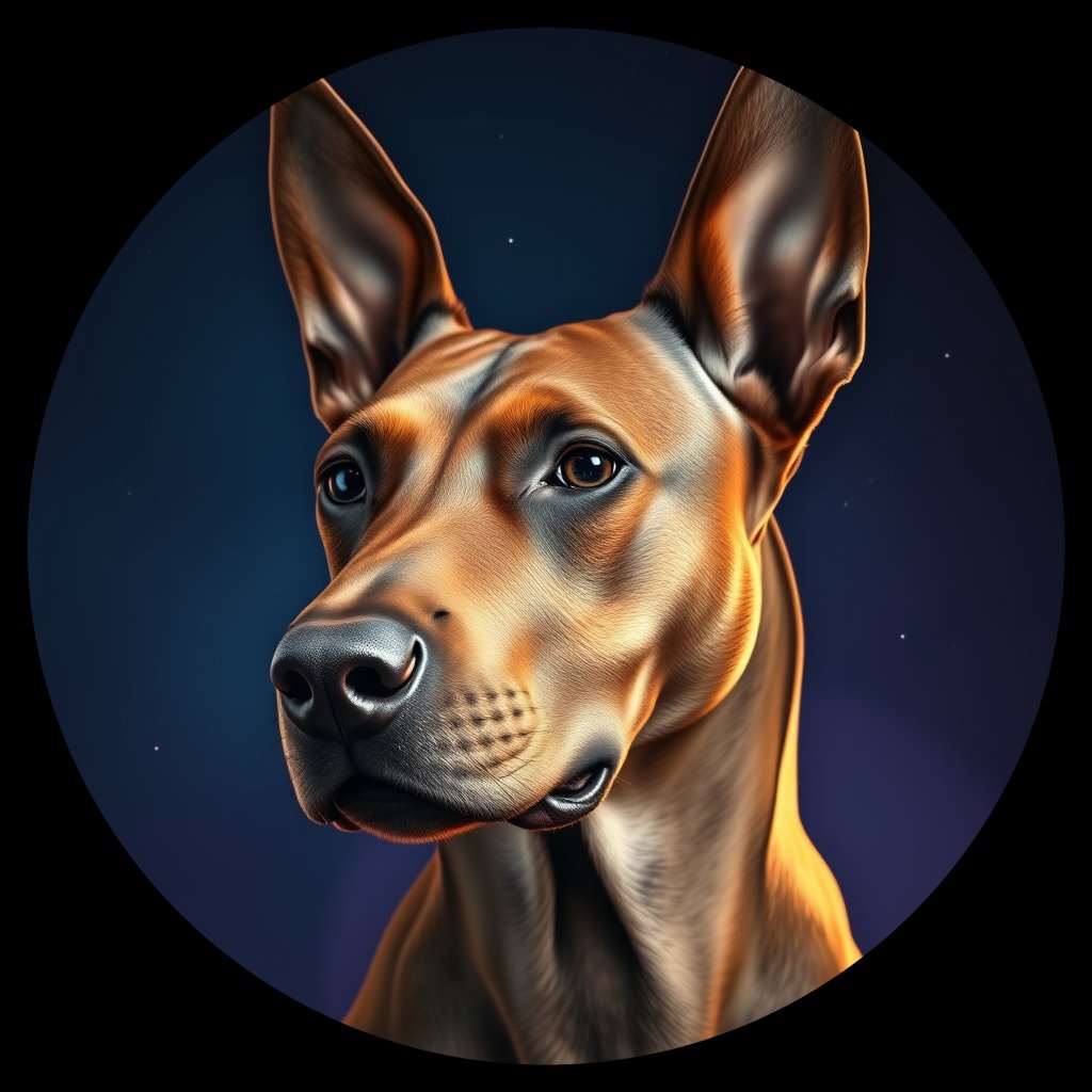 Cosmic medallion portrait of THAI_THAI_24TAJ, a Thai Ridgeback