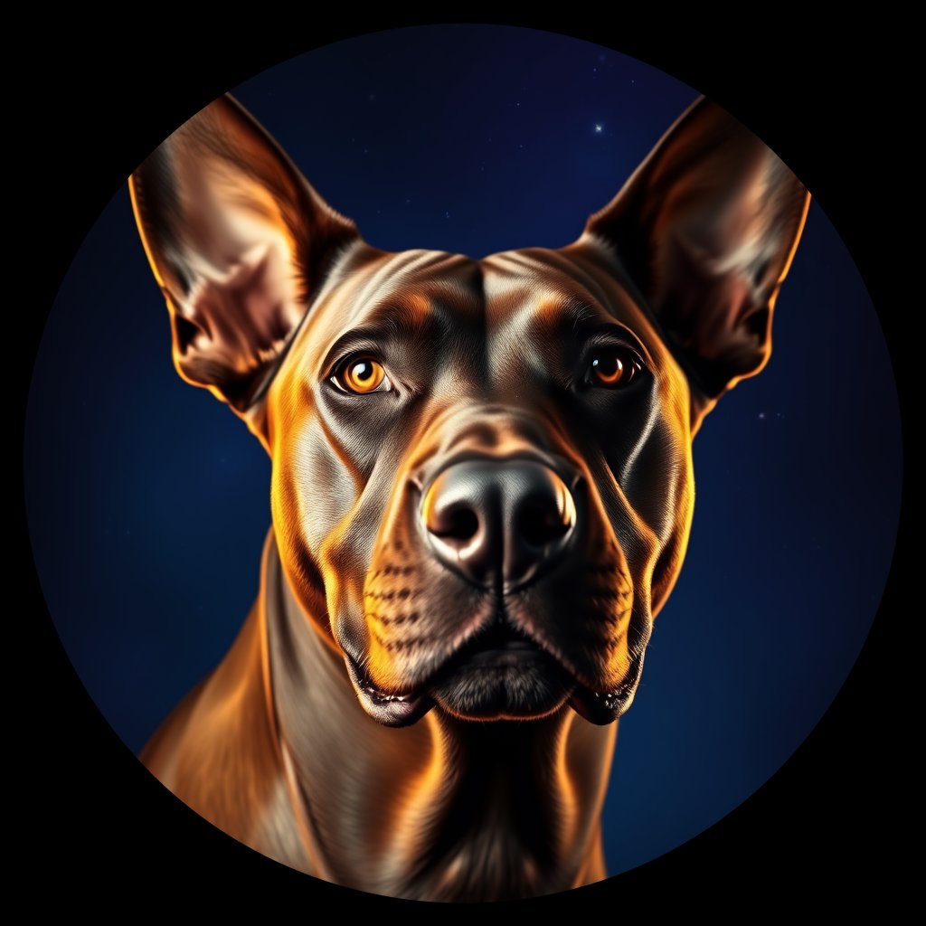 Cosmic medallion portrait of THAI_THAI_2TAJ, a Thai Ridgeback