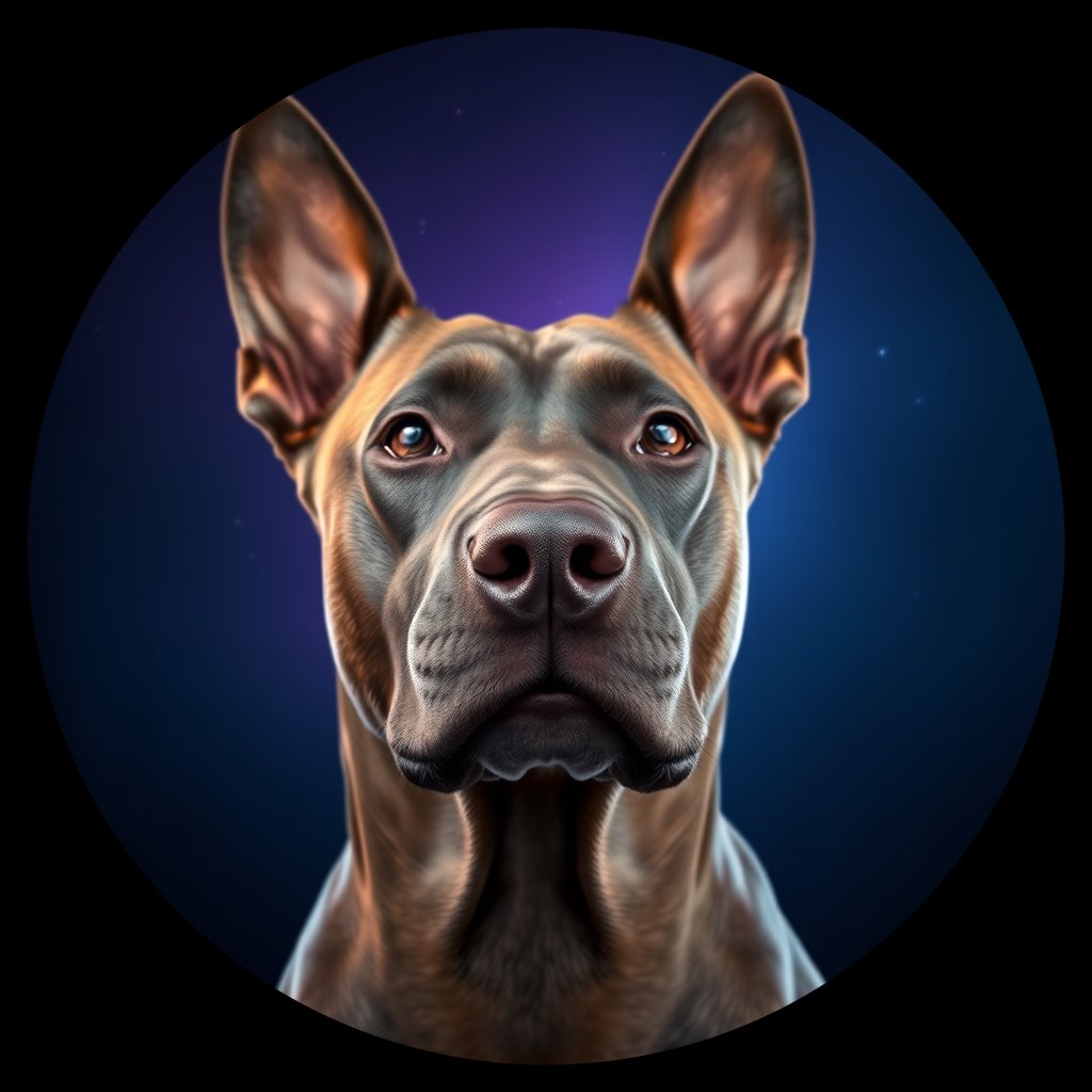 Cosmic medallion portrait of THAI_THAI_3TAJ, a Thai Ridgeback