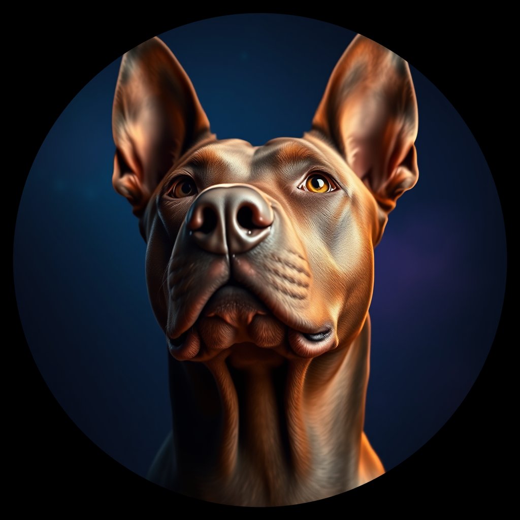 Cosmic medallion portrait of THAI_THAI_7TAJ, a Thai Ridgeback