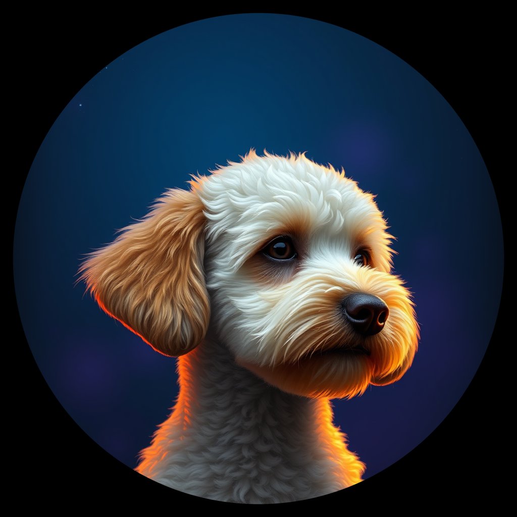 Cosmic medallion portrait of TPOO_TPOO_07578, a Toy Poodle