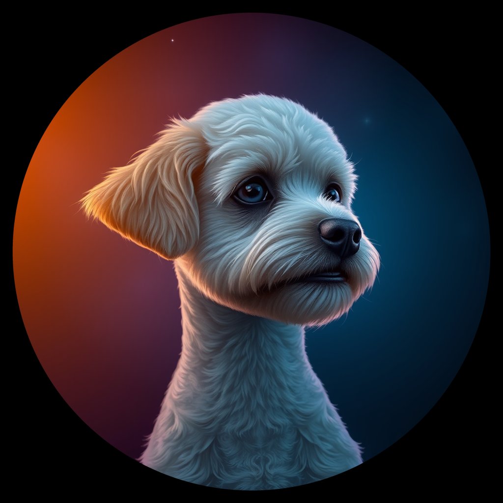 Cosmic medallion portrait of TPOO_TPOO_10439, a Toy Poodle