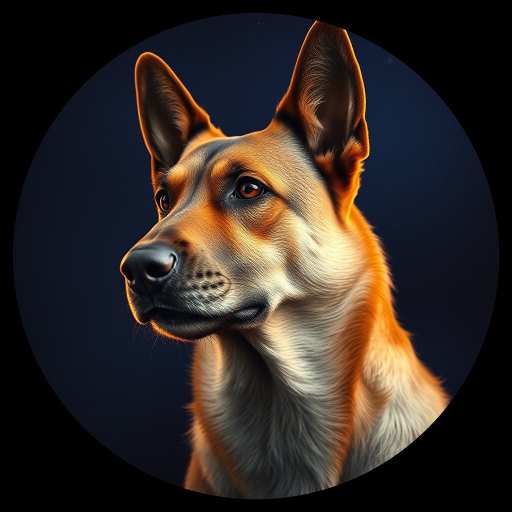 Cosmic medallion portrait of TU15_TU15, a Village Dog Turkey Istanbul