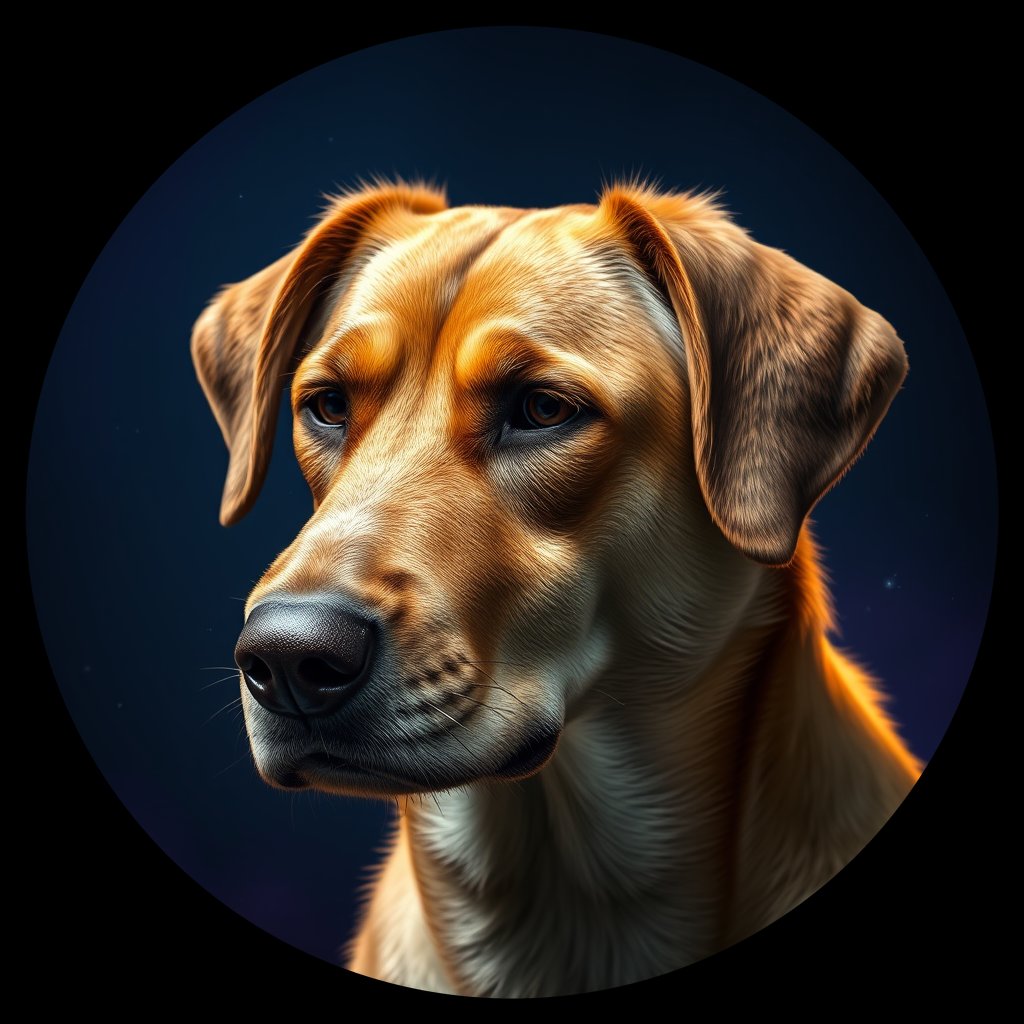 Cosmic medallion portrait of TU35_TU35, a Village Dog Turkey Istanbul