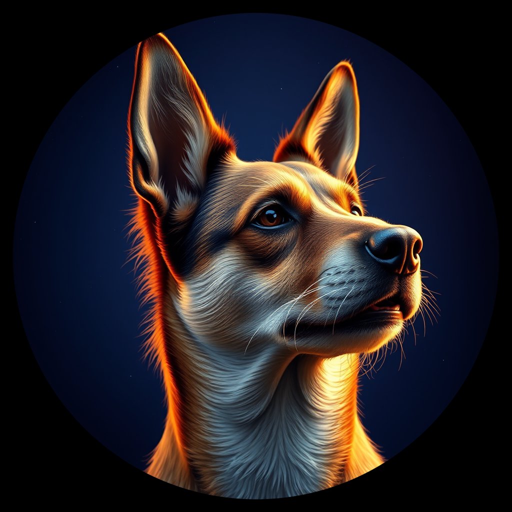 Cosmic medallion portrait of TU7_TU7, a Village Dog Turkey Istanbul