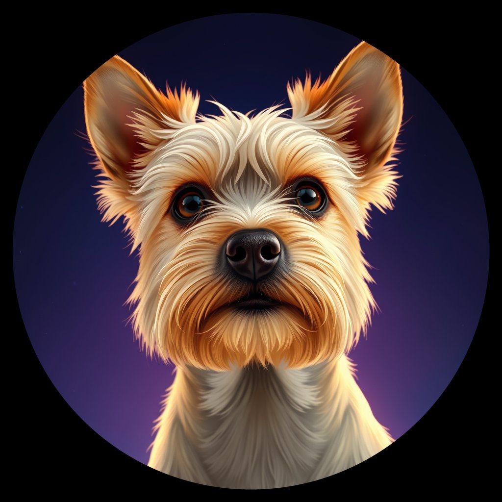 Cosmic medallion portrait of TYo_GT389_TYo_GT389, a Yorkshire Terrier