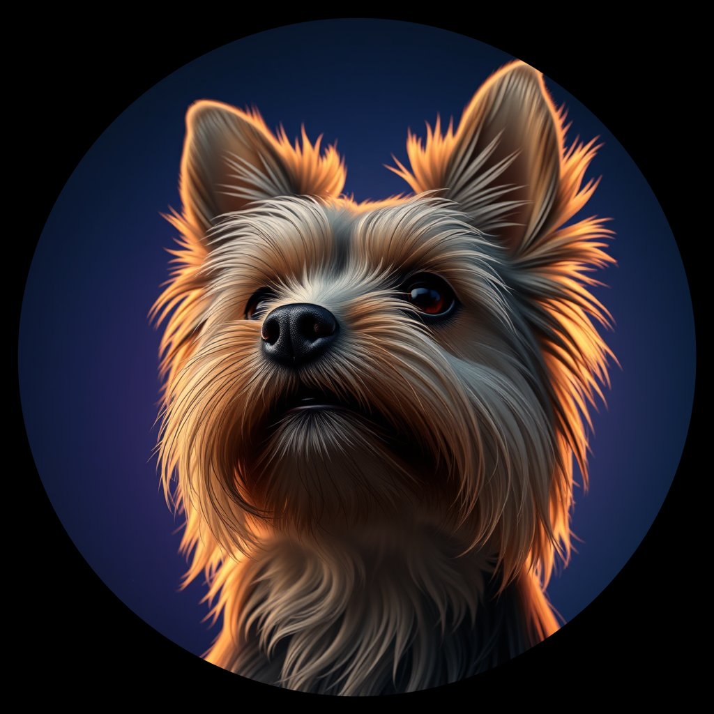 Cosmic medallion portrait of TYo_GT390_TYo_GT390, a Yorkshire Terrier