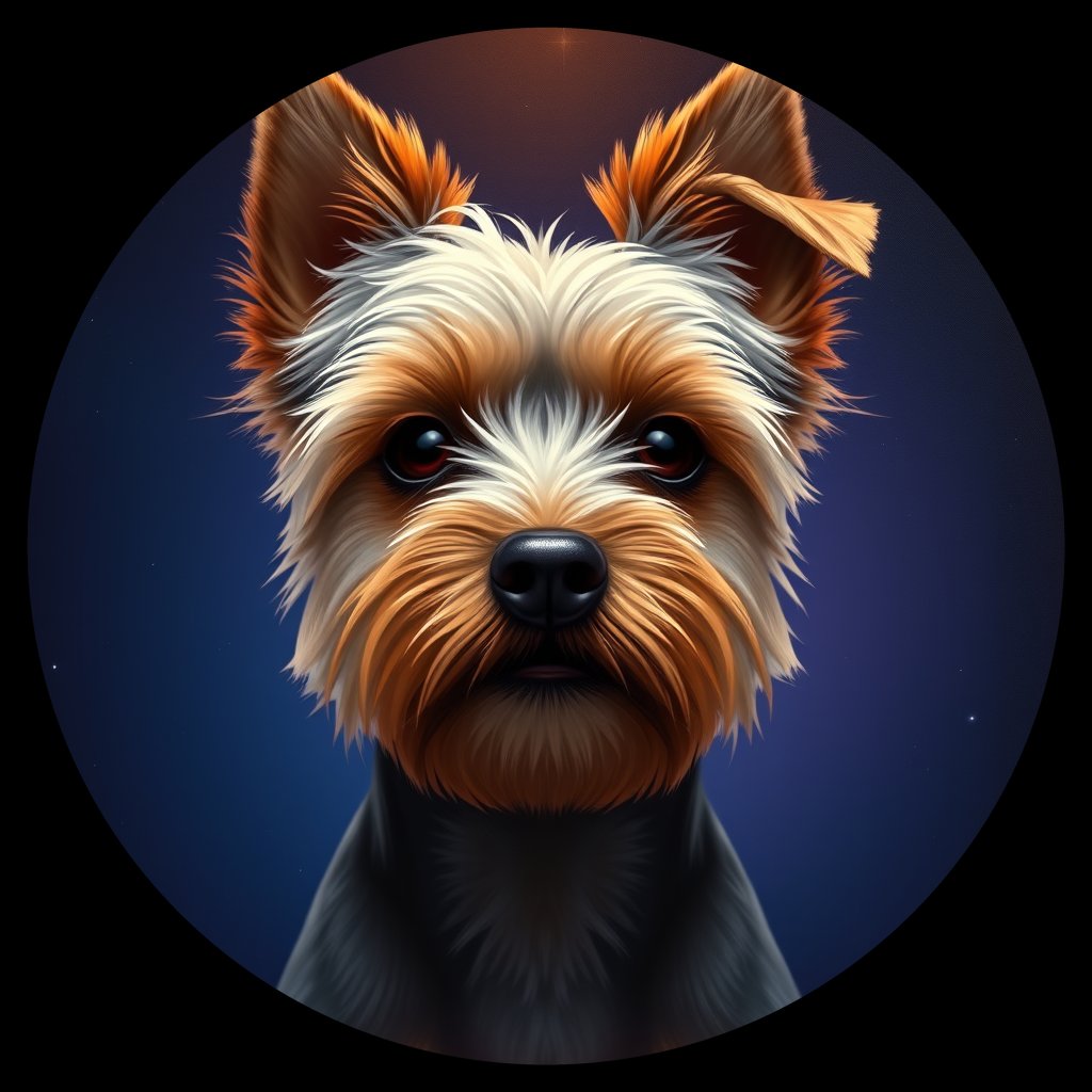 Cosmic medallion portrait of TYo_GT391_TYo_GT391, a Yorkshire Terrier