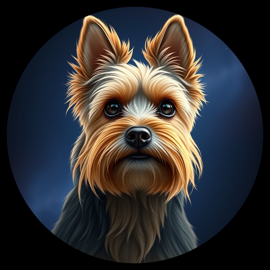Cosmic medallion portrait of TYo_GT392_TYo_GT392, a Yorkshire Terrier