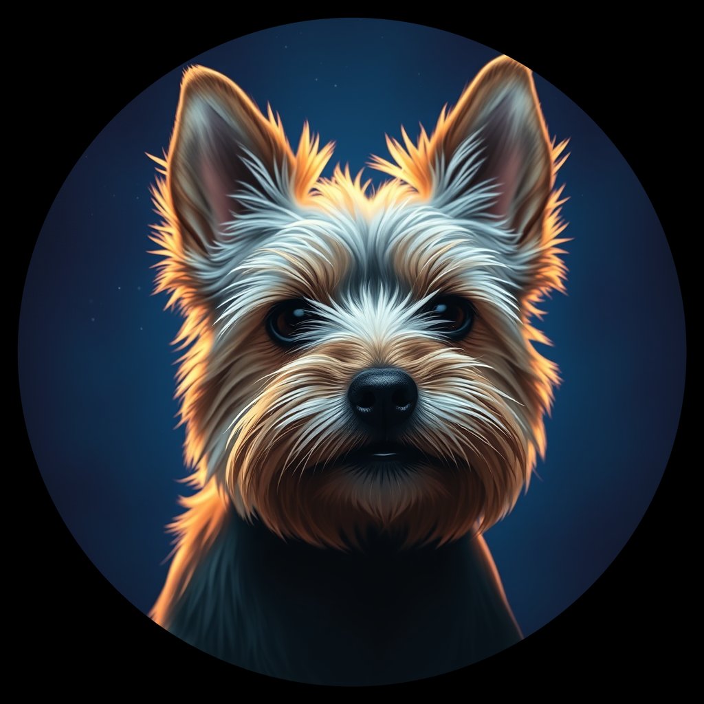 Cosmic medallion portrait of TYo_GT394_TYo_GT394, a Yorkshire Terrier