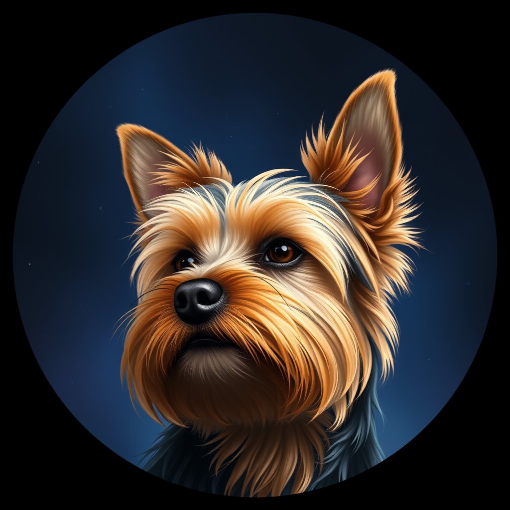 Cosmic medallion portrait of TYo_GT395_TYo_GT395, a Yorkshire Terrier