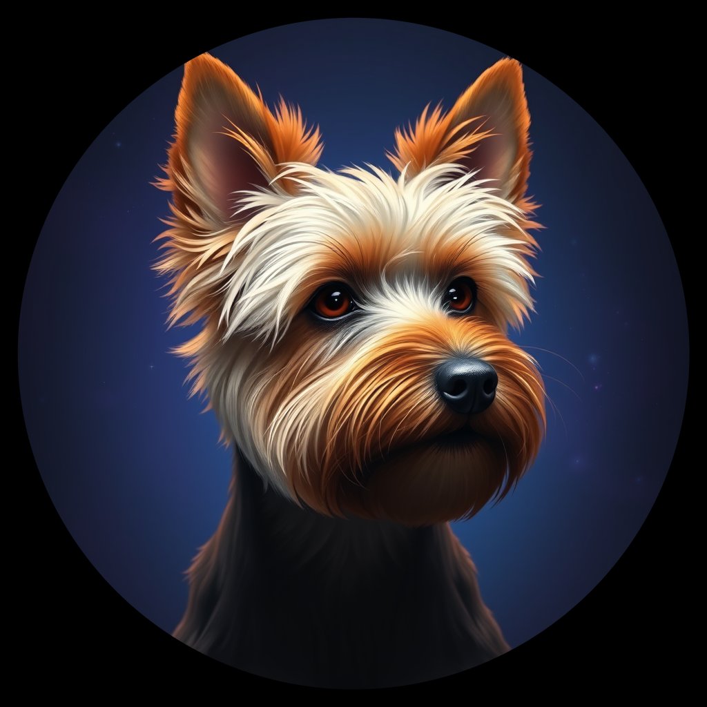 Cosmic medallion portrait of TYo_GT396_TYo_GT396, a Yorkshire Terrier