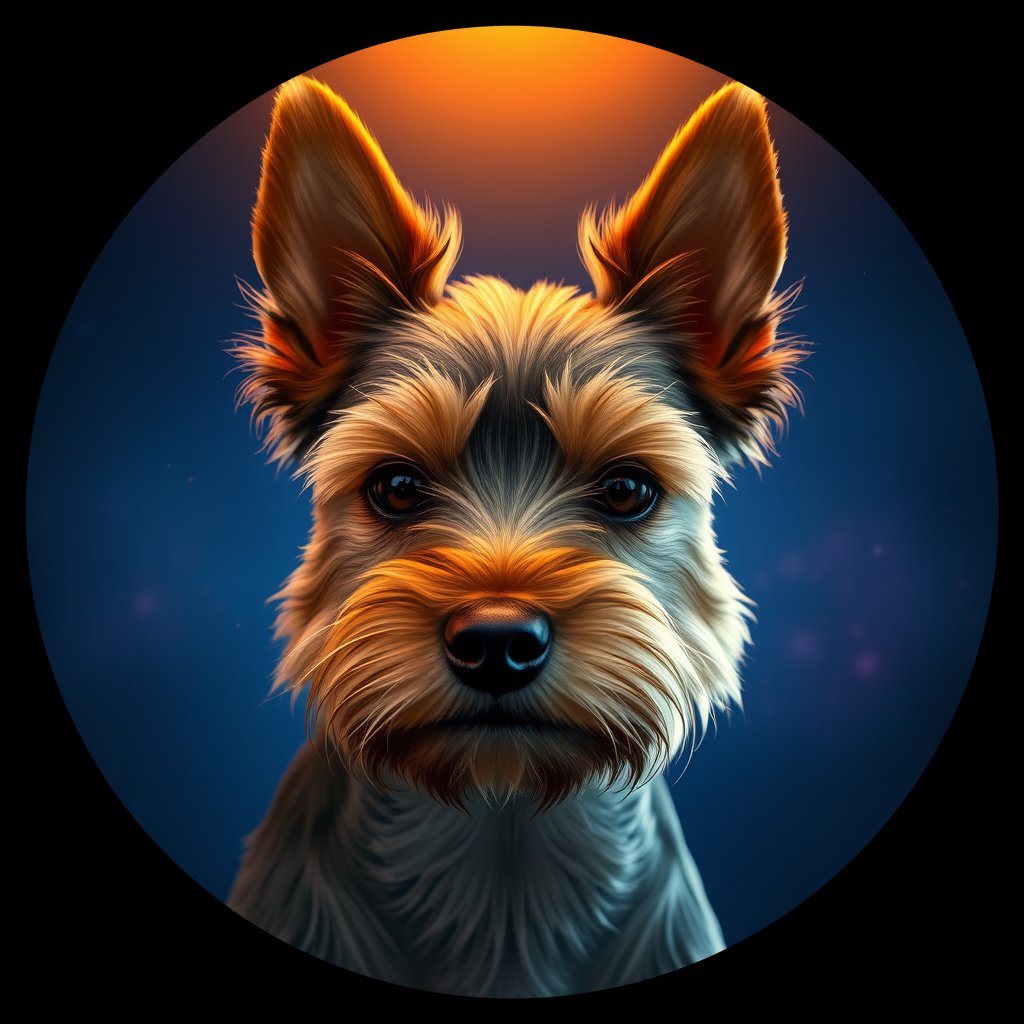 Cosmic medallion portrait of TYo_GT397_TYo_GT397, a Yorkshire Terrier