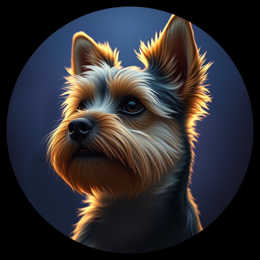 Cosmic medallion portrait of TYo_GT399_TYo_GT399, a Yorkshire Terrier