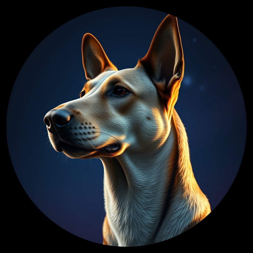 Cosmic medallion portrait of UKRA_UKRA_DUKR10, a Village Dog Ukraine