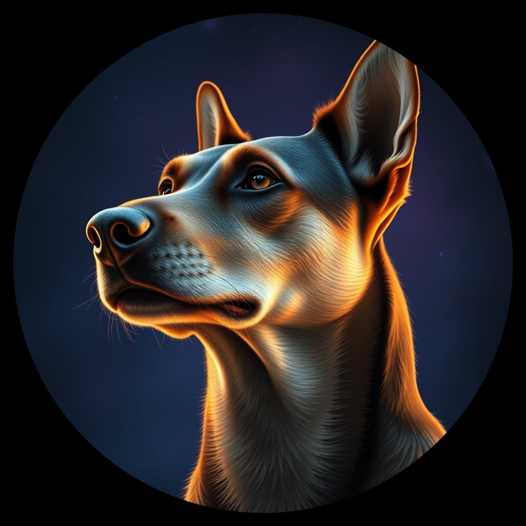 Cosmic medallion portrait of UKRA_UKRA_DUKR11, a Village Dog Ukraine