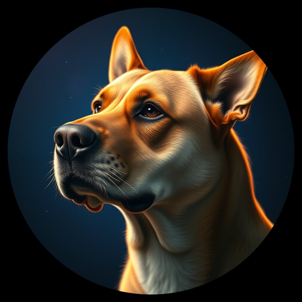 Cosmic medallion portrait of UKRA_UKRA_DUKR13, a Village Dog Ukraine