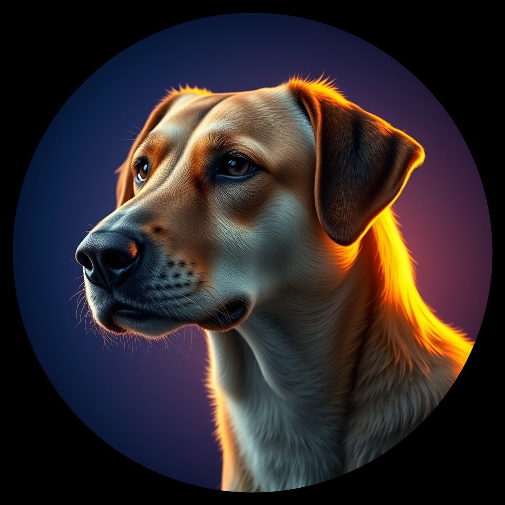 Cosmic medallion portrait of UKRA_UKRA_DUKR14, a Village Dog Ukraine